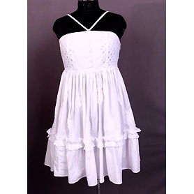 Women's Cotton Dress With Chikankari Hand Embroidery