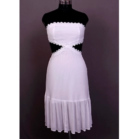 Women Chiffon Trendy Dress With Chikankari Hand Embroidery