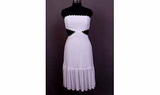 Women Chiffon Trendy Dress With Chikankari Hand Embroidery