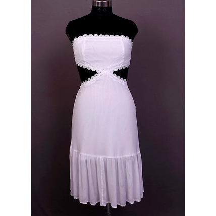 Women Chiffon Trendy Dress With Chikankari Hand Embroidery-12607614