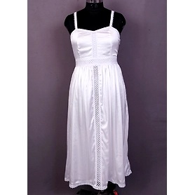 Women Satin Dress With Lace Details