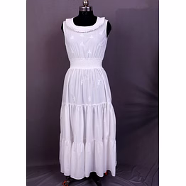 women cotton maxi dress with chikankari hand embroidery