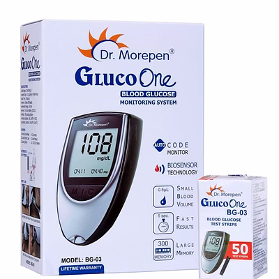 dr morpen glucometer machine with 50 strip