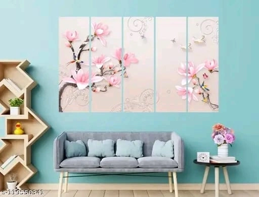 Wall paintings of pink flowers-s-119550341