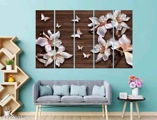 Brown flowers wall paintings-s-119550345