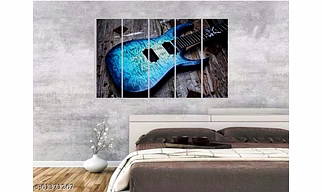 Blue Guitar with Grey background
