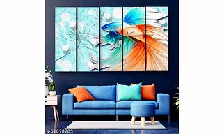 Colourful fish wall painting