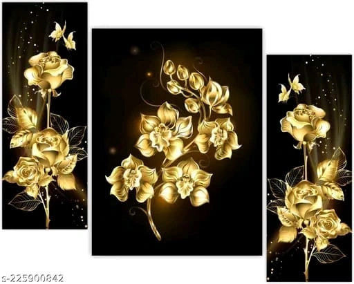 Golden Flowers wall painting-s-225900842