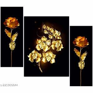 Golden and Red Flowers wall painting