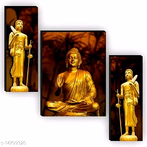 Golden buddha statue set of three