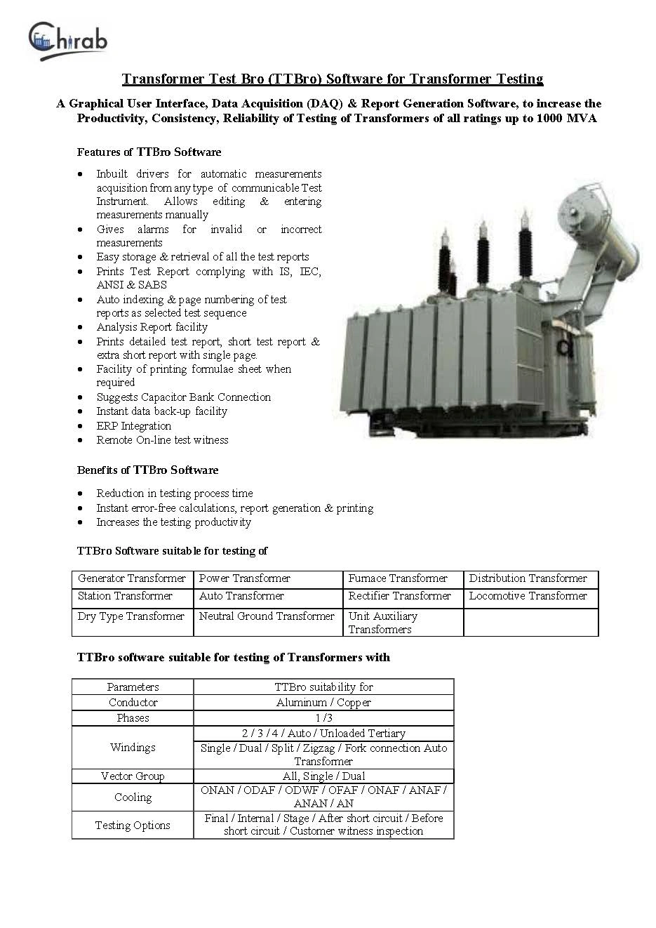 Transformer Testing and Report Generation Software (TTBro)-994229-a15588fd