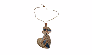 LONG WOODEN HEART SHAPE NECKLACES
