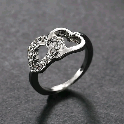 Double heart silver jewellery set-4