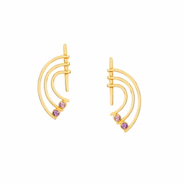 amethyst stone gold danglers