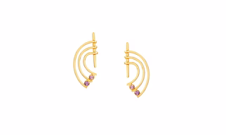 Amethyst Stone Gold Danglers