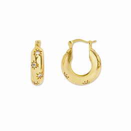 gold cz hoops