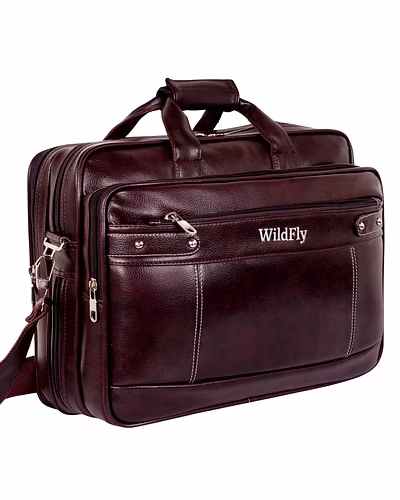 Leather Office Messenger bag-WF10-Brown