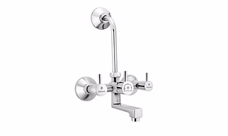 ENICET Brass Durable Wall Mixer 2 in 1 with Bend for Over Head Shower and 125mm Long Bend Pipe, Hot and Cold Wall Mixer for Bathroom (Medium) Visit the ENICET Store