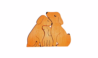 Wooden Animal Family Jigsaw Puzzle/Showpiece , Lovely Showpiece| Kids Room Decoration