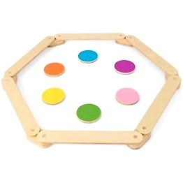 Organic Toys Montessori Wooden Balance Beam, Stepping Stones for Kids, Colourful Toddler Gymnastics Adventure Obstacle Course, Various Combination Methods Toddler Toys for Age 6 & Above