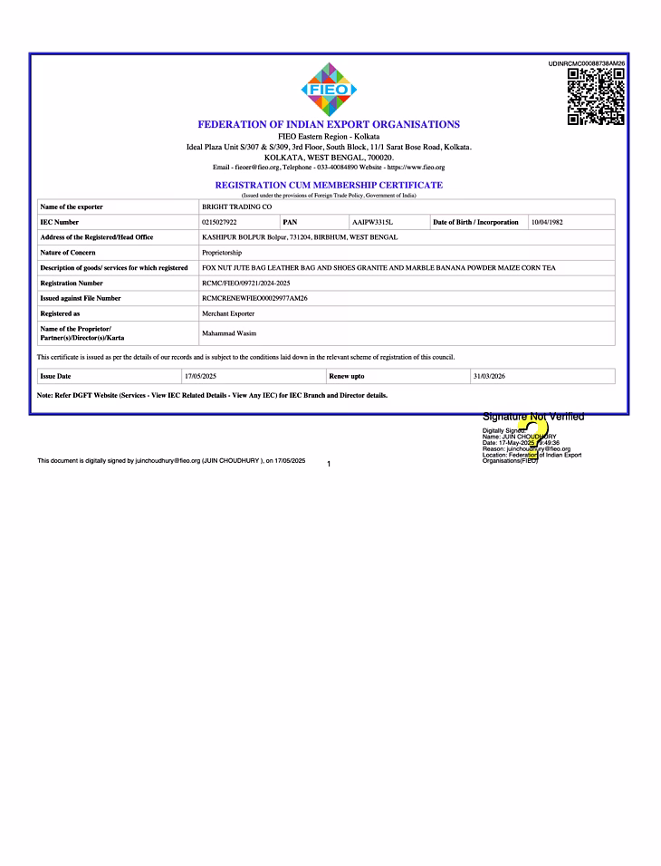 FIEO RCMC Certificate