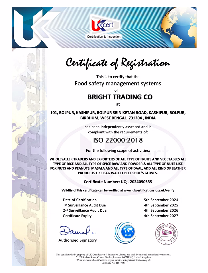 ISO 22000 Certificate