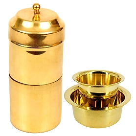 Brass Filter Coffee Maker, Brass, South Indian Drip Sytle Decoction Liquid Maker Indian Coffee Filter