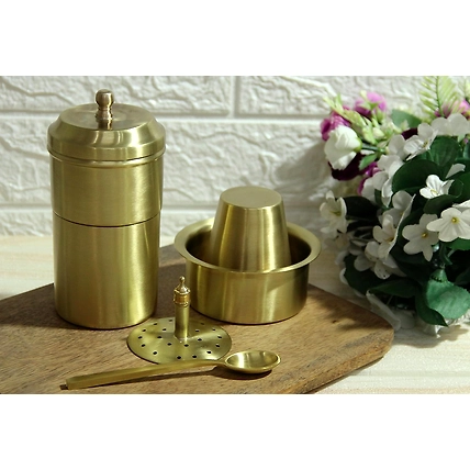 Brass Filter Coffee Maker, Brass, South Indian Drip Sytle Decoction Liquid Maker Indian Coffee Filter-4