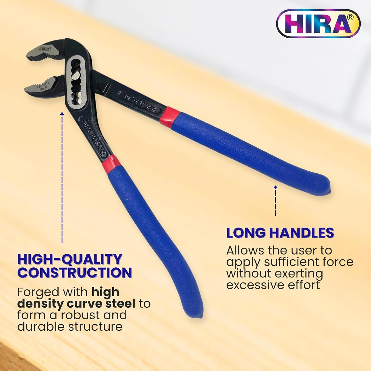 HIRA Hand Tools, Water Pump Plier, Tongue And Groove Plier, 10-4