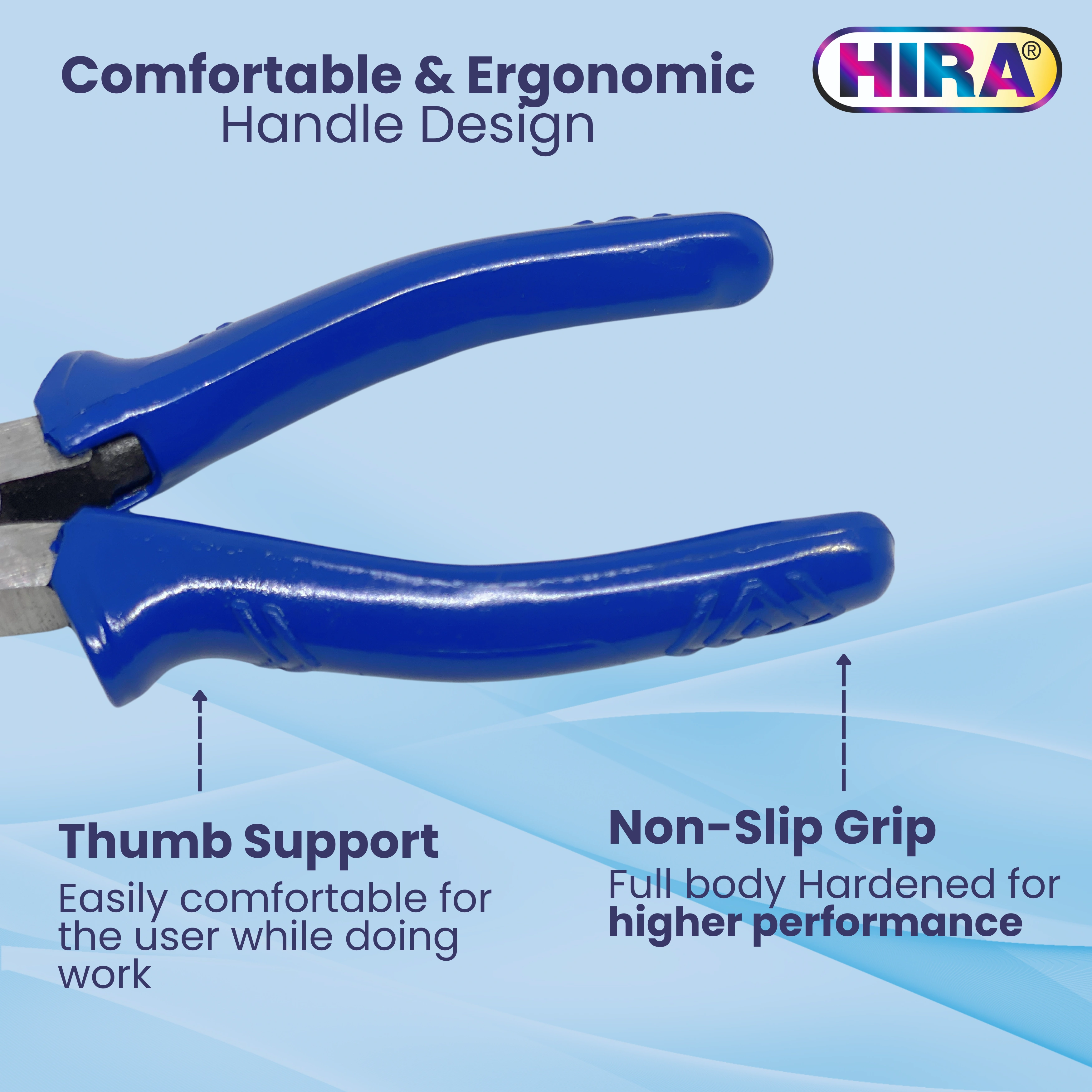 HIRA 150MM Safe Insulated Long Nose Plier for Electrical Applications | Shock-proof | Anti-Slip Grip | Versatile | Best for Cutting &amp; Gripping Wires | (150mm)-3