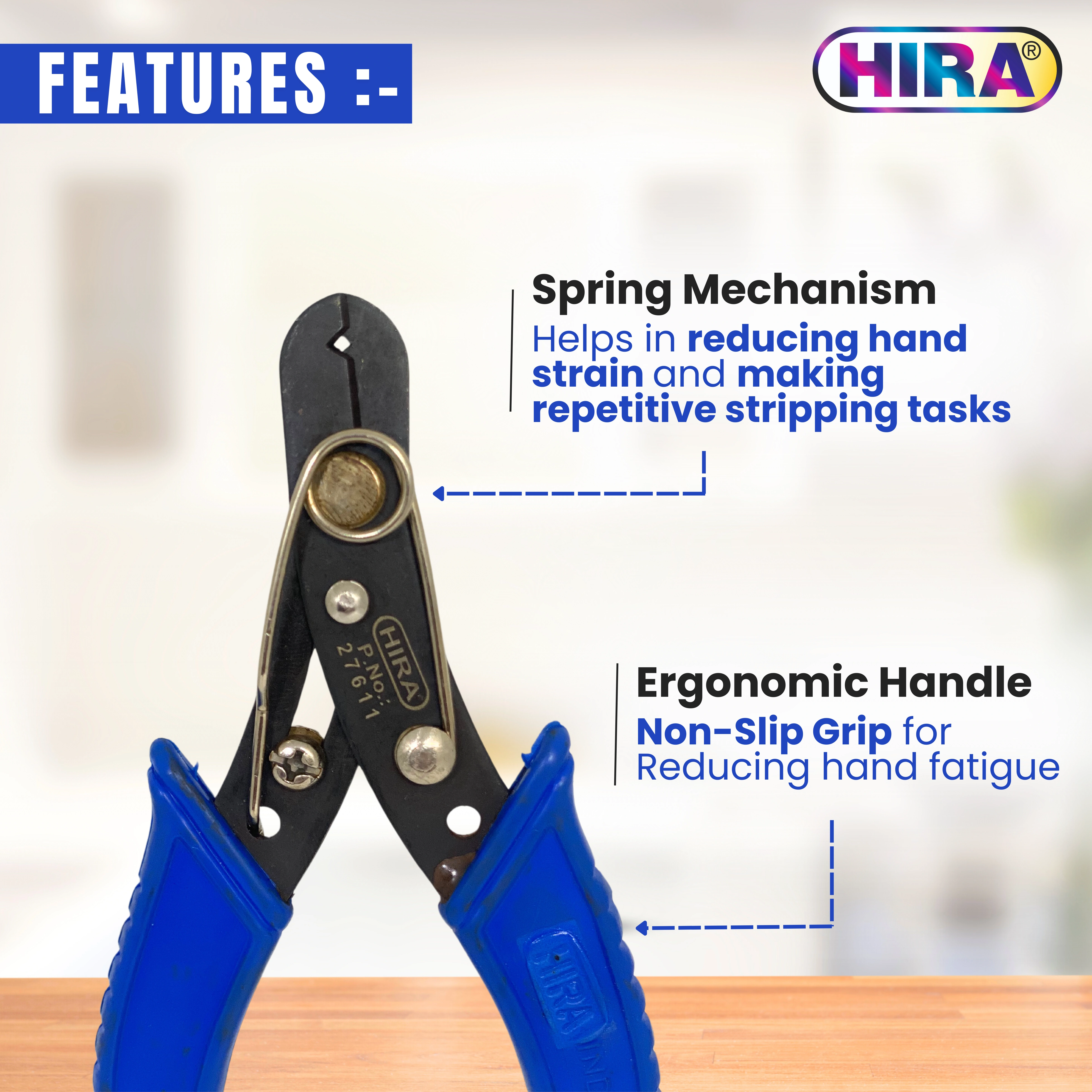 HIRA Multi-Purpose Wire Stripper &amp; Cutter Portable Cutting Plier Stripping Crimping Cable Cut Professional Tool Ideal for Technician DIY Crafting Electronics Telecommunication-2