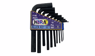 HIRA Hex Allen Key Set | Carbon Steel with Rust & Corrosion Resistant | Chrome Plating & Satin Finish | Multipurpose Tool Kit