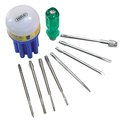 HIRA 8 IN 1 COMBINATION SCREWDRIVER SET (pack of 8) | 1 Pc Screw Driver Kit With 3 Flat Blades, 3 Phillips Head, 1 Round Poker Bar, Extension Rod| Multi-purpose Tool Set Screwdriver