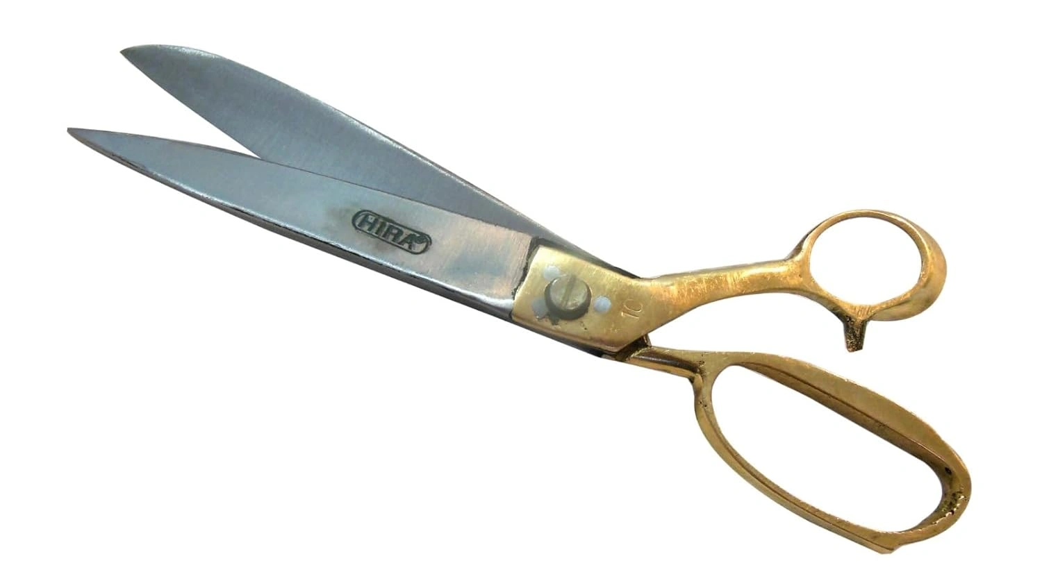 HIRA Tailoring Scissors with Brass Finish Handle for Cloth Cutting Single Scissor. (Brass, 10 Inches)-12620352