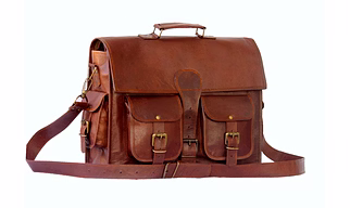 Genuine Leather Laptop Briefcase Sling Bag
