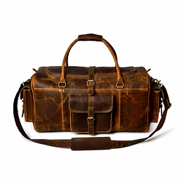 genuine leather duffel gym travel bag