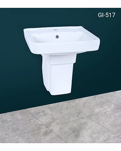 CRETA WASH BASIN WITH HALF PEDESTAL GI-517-12730359