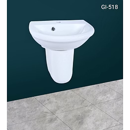 king delta wash basin with half pedestal gi-518