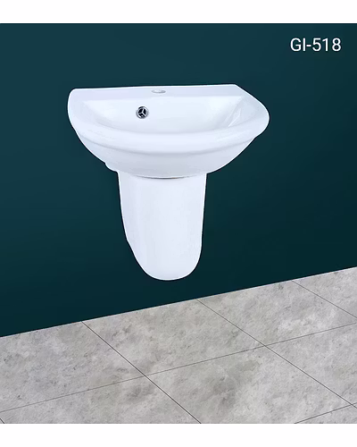 DELTA WASH BASIN WITH HALF PEDESTAL GI-518-12730361