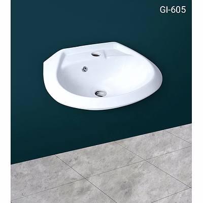 king 18 x 13 round wash basin gi-605