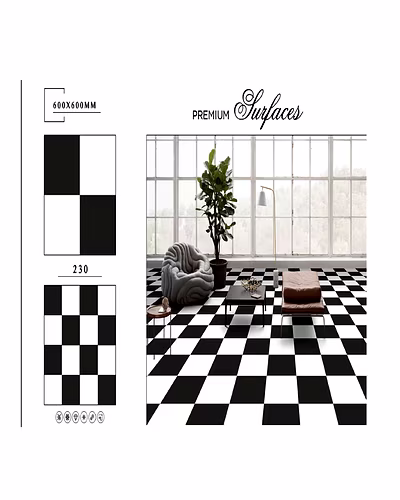 BLACK AND WHITE FLOOR TILES 600 X 600-12751109