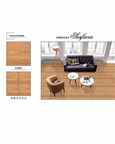 WOOD SERIES VITRIFIED FLOOR TILES 600 X 600-2