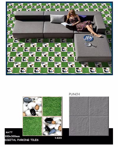 GREEN PUNCH FLOOR TILES 300 X 300-1