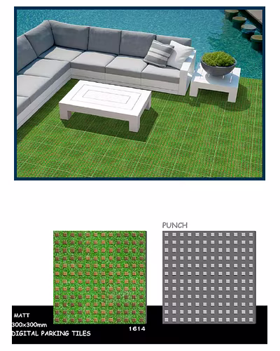 GREEN PUNCH FLOOR TILES 300 X 300-2