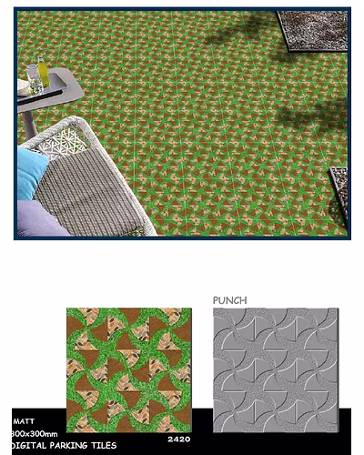 GREEN PUNCH FLOOR TILES 300 X 300-3