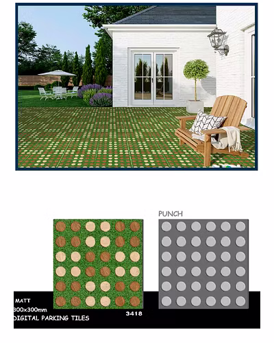 GREEN PUNCH FLOOR TILES 300 X 300-4