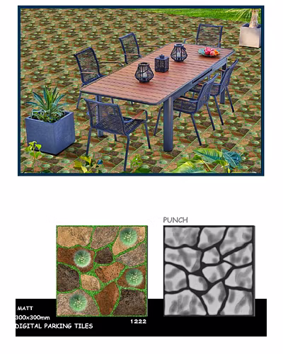 GREEN PUNCH FLOOR TILES 300 X 300-12751379