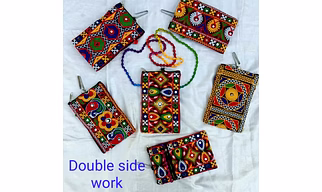 Embroidered mobile pouches, ladies wallet