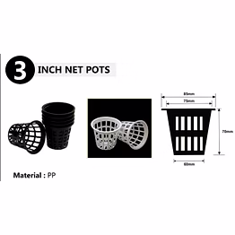 3" hydroponics net pots