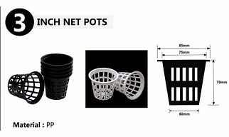 3" HYDROPONICS NET POTS